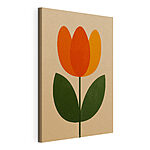 Wandbilder Blume mit orangefarbenen und grünen Blättern