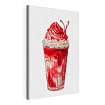 Wandbilder Roter und weißer Milchshake mit einem Strohhalm