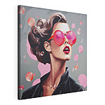 Wandbilder Frau mit rosa Sonnenbrille