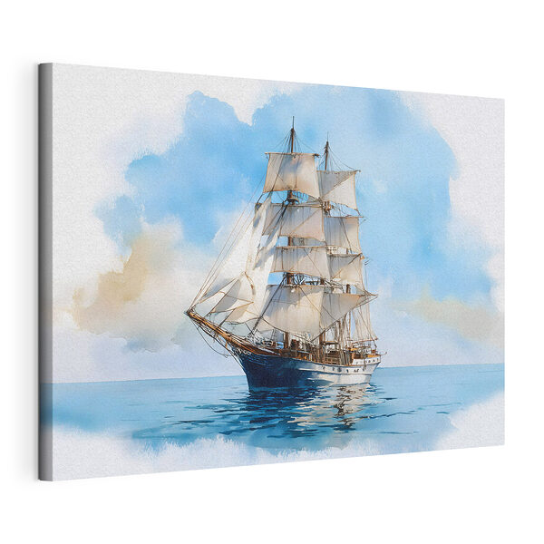 Wandbilder Wandbilder Aquarell eines Schiffes auf dem Meer (Artikelnummer: s49421)