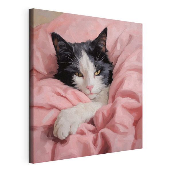 Wandbilder Wandbilder Katze, die in einer Decke liegt (Artikelnummer: s50129)