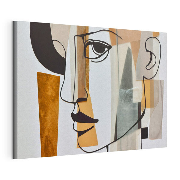 Wandbilder Wandbilder Kunstwerk mit einem Gesicht und ein paar Zetteln (Artikelnummer: s50084)