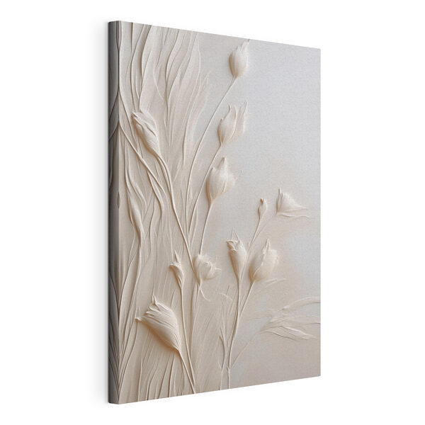 Weiße Blumenmotive auf weißem Untergrund Wandbilder Weiße Blumenmotive auf weißem Untergrund