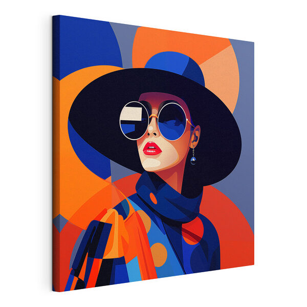Wandbilder Frau mit Hut und Sonnenbrille