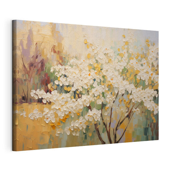 Gemälde eines Baumes mit weißen Blüten Wandbilder Gemälde eines Baumes mit weißen Blüten