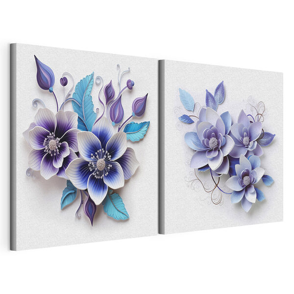 Modularer Leinwanddruck Blumen-Collage