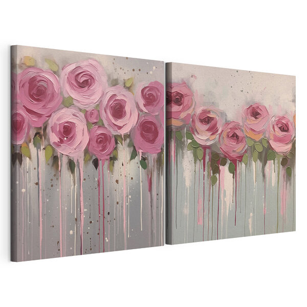 Modularer Leinwanddruck Gemälde mit rosa Blumen (Artikelnummer: m00442) Modularer Leinwanddruck Modularer Leinwanddruck Gemälde mit rosa Blumen (Artikelnummer: m00442)