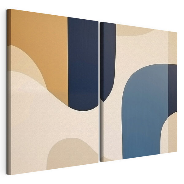 Sanfte Formen in einer ruhigen Farbpalette Modularer Leinwanddruck Sanfte Formen in einer ruhigen Farbpalette