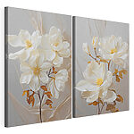 Modularer Leinwanddruck Zarte Blumenmotive vor einem sanften Hintergrund