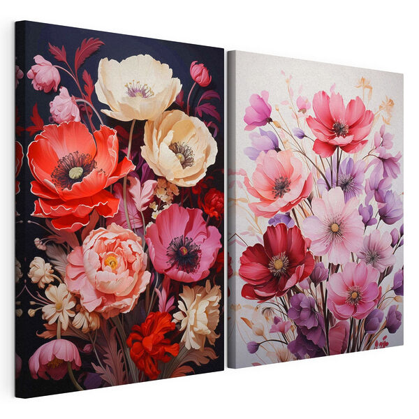 Modularer Leinwanddruck Blumen-Collage