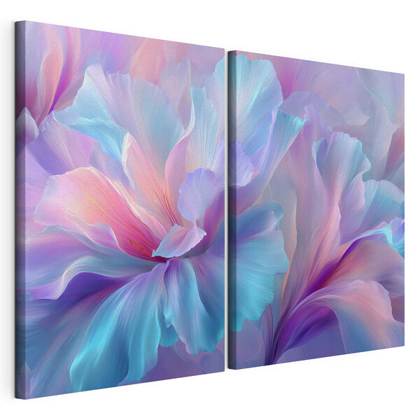 Modularer Leinwanddruck Wunderschöne Pastelltöne in Blumenmustern