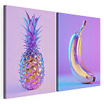 Modularer Leinwanddruck Eine Banane und eine Ananas