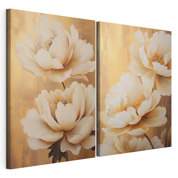 Modularer Leinwanddruck - Elegante Blumen, die sich im Sonnenlicht aalen