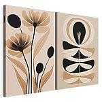 Modularer Leinwanddruck Elegantes, abstraktes Kunstdesign mit Blumenmotiven
