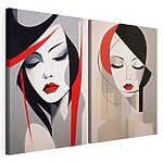 Modularer Leinwanddruck Collage des Gesichts einer Frau