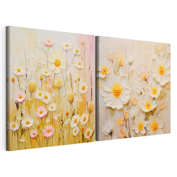 Modularer Leinwanddruck Blumenbild auf Leinwand