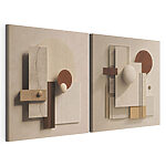 Modularer Leinwanddruck Collage aus verschiedenen Formen und Farben