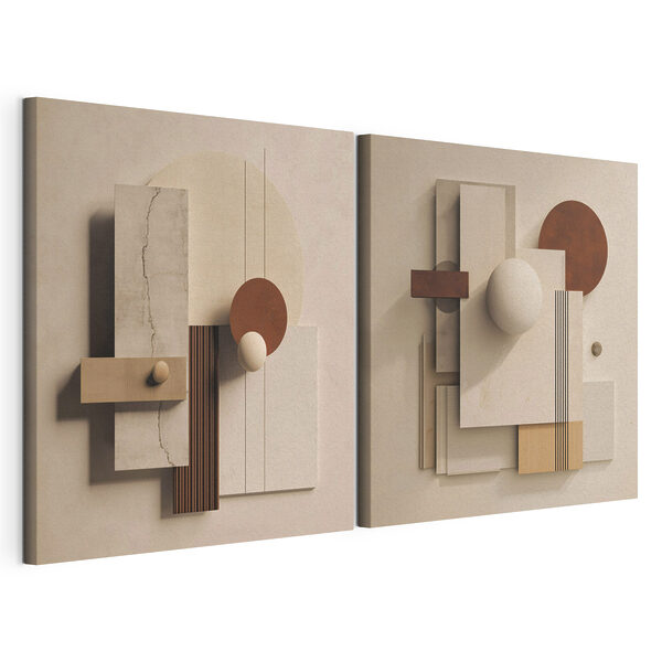 Modularer Leinwanddruck Collage aus verschiedenen Formen und Farben