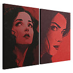 Modularer Leinwanddruck Collage des Gesichts einer Frau