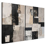 Modularer Leinwanddruck Collage aus Schwarz-Weiß-Kunstwerken