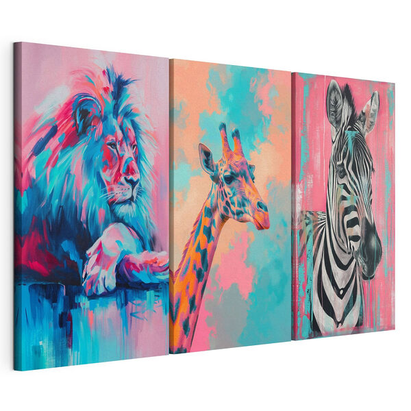 Modularer Leinwanddruck Collage einer Giraffe