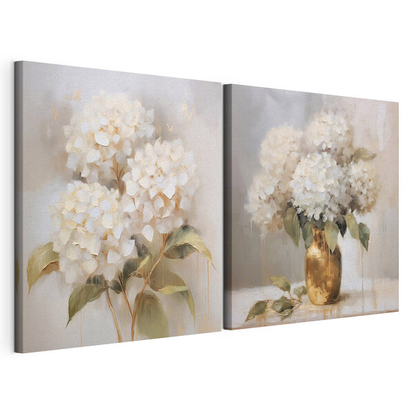 Modularer Leinwanddruck Gemälde von Blumen in einer Vase