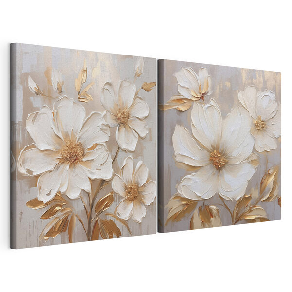 Modularer Leinwanddruck Elegante Blumenmotive für jeden Raum