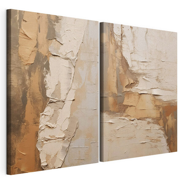 Modularer Leinwanddruck Abstrakte Texturen in warmen Farbtönen