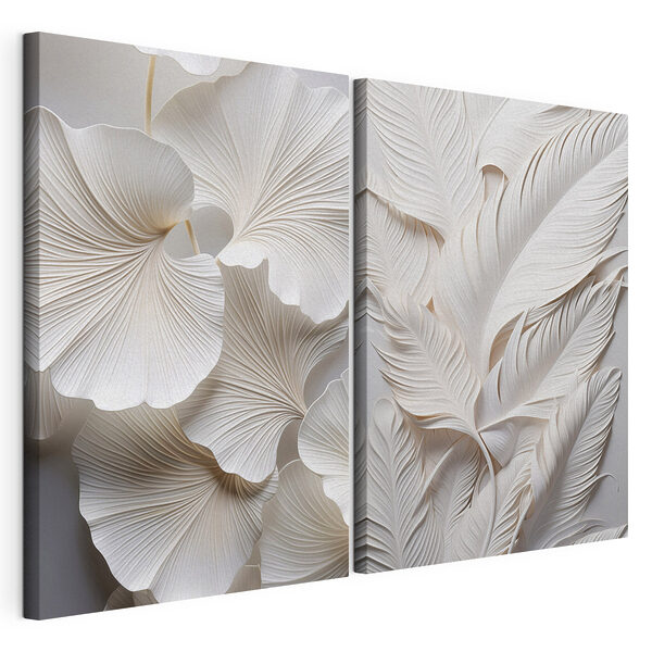 Modularer Leinwanddruck Modularer Leinwanddruck Von der Natur inspiriertes, filigranes Papierdesign (Artikelnummer: m01013)
