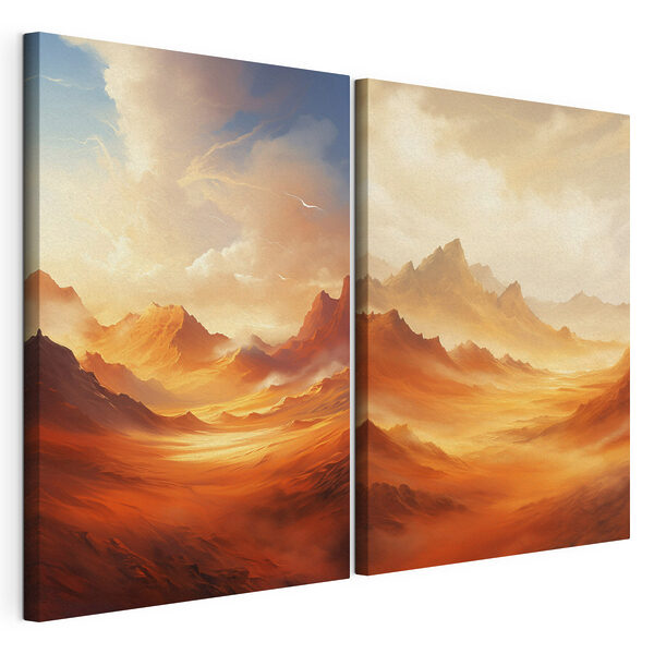 Screenshot eines Gemäldes einer Wüstenlandschaft Modularer Leinwanddruck Screenshot eines Gemäldes einer Wüstenlandschaft