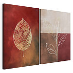 Modularer Leinwanddruck Von der Natur inspirierte abstrakte Blattmotive