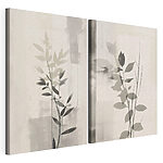 Modularer Leinwanddruck Elegante botanische Silhouetten in neutralen Farbtönen