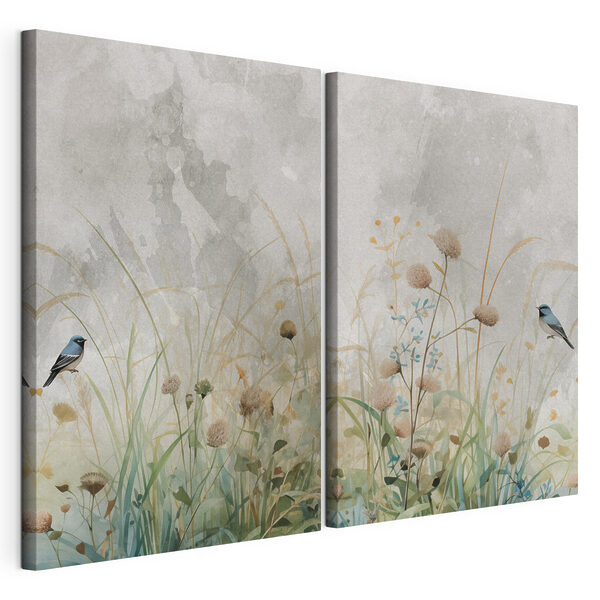 Modularer Leinwanddruck Gemälde mit Blumen und Gras (Artikelnummer: m01068) Modularer Leinwanddruck Modularer Leinwanddruck Gemälde mit Blumen und Gras (Artikelnummer: m01068)