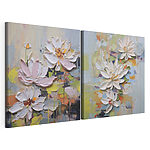 Modularer Leinwanddruck Elegante Blumen in sanften Farben