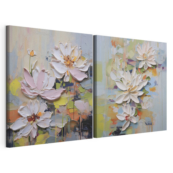 Modularer Leinwanddruck Elegante Blumen in sanften Farben (Artikelnummer: m01295) Modularer Leinwanddruck Modularer Leinwanddruck Elegante Blumen in sanften Farben (Artikelnummer: m01295)