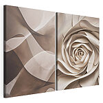Modularer Leinwanddruck Weiche Kurven und zarte florale Formen