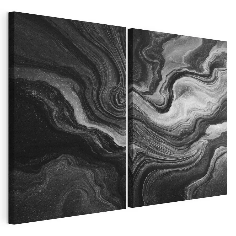 Mehrteiliges Leinwandbild Schwarz-weiße Wirbel (Artikelnummer: m30045)