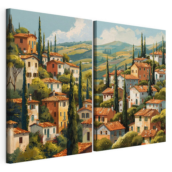 Modularer Leinwanddruck Gemälde einer Stadt (Artikelnummer: m30097) Modularer Leinwanddruck Modularer Leinwanddruck Gemälde einer Stadt (Artikelnummer: m30097)