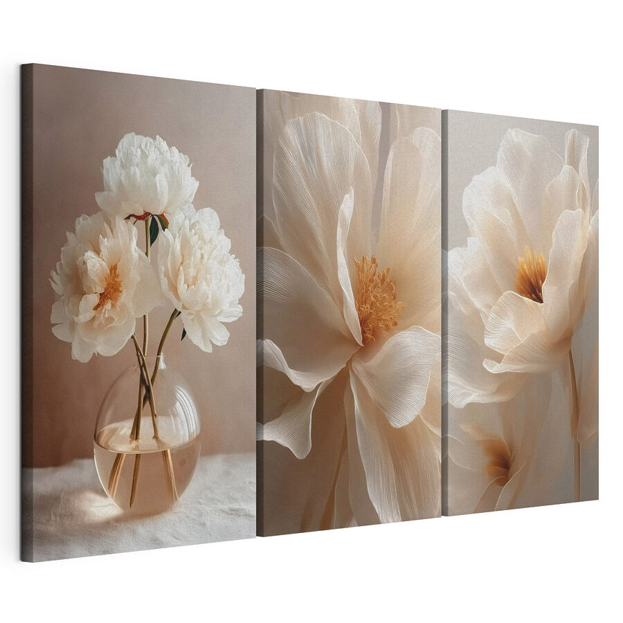 Mehrteiliges Leinwandbild Zärtlichkeit in der Vase (Artikelnummer: m30084)