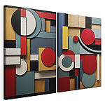 Modularer Leinwanddruck Collage aus verschiedenfarbigen Formen