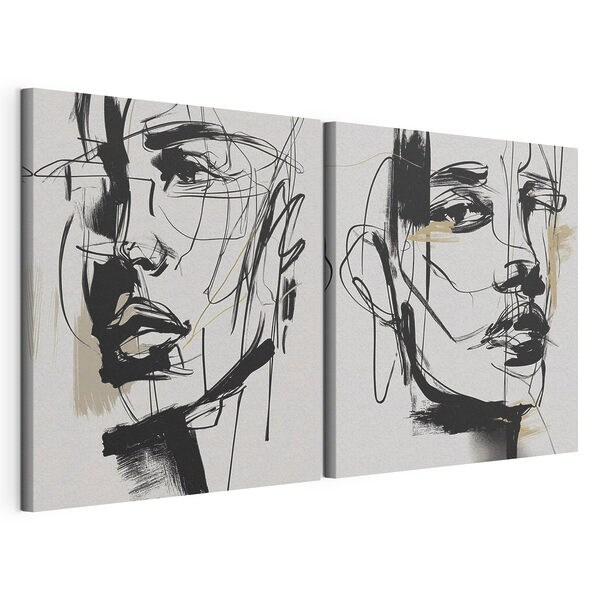 Ausdrucksstarke Gesichter in der abstrakten Kunst Modularer Leinwanddruck Ausdrucksstarke Gesichter in der abstrakten Kunst