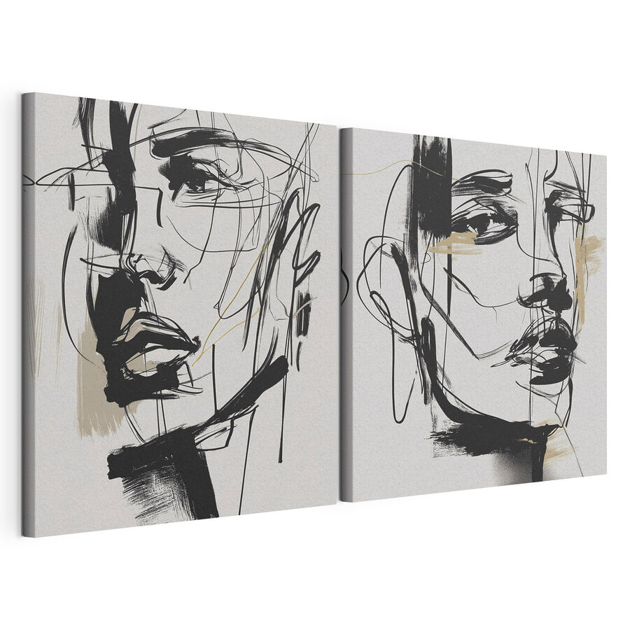 Mehrteiliges Leinwandbild Ausdrucksstarke Gesichter in der abstrakten Kunst (Artikelnummer: m30066) Mehrteiliges Leinwandbild Ausdrucksstarke Gesichter in der abstrakten Kunst (Artikelnummer: m30066)