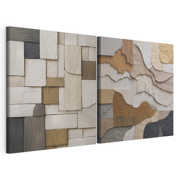 Texturen und Muster in Harmonie Modularer Leinwanddruck Texturen und Muster in Harmonie