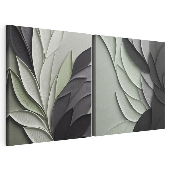 Modularer Leinwanddruck Eine von Blumen inspirierte Kreation mit mehrschichtigem Design