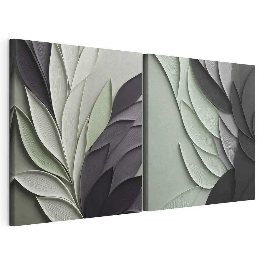 Mehrteiliges Leinwandbild Eine von Blumen inspirierte Kreation mit mehrschichtigem Design (Artikelnummer: m30210)