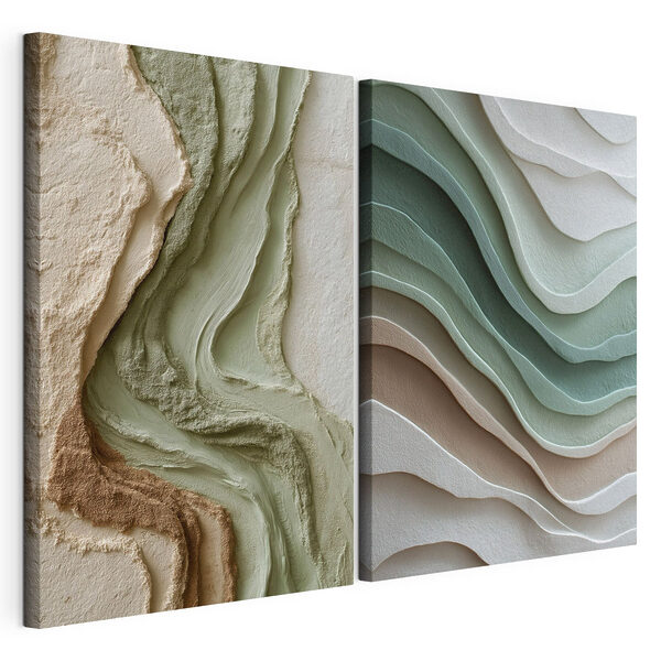 Natürliche Schichten in beruhigenden Farben Modularer Leinwanddruck Natürliche Schichten in beruhigenden Farben