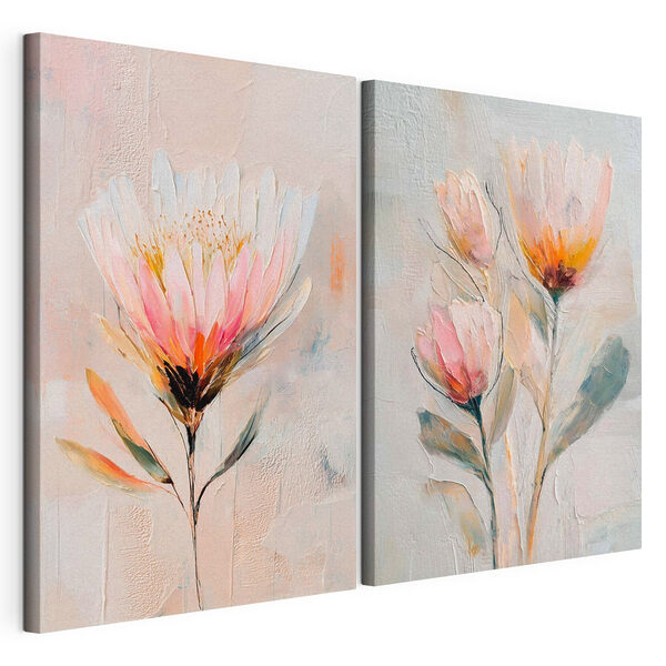 Blumenbild auf Leinwand Modularer Leinwanddruck Blumenbild auf Leinwand