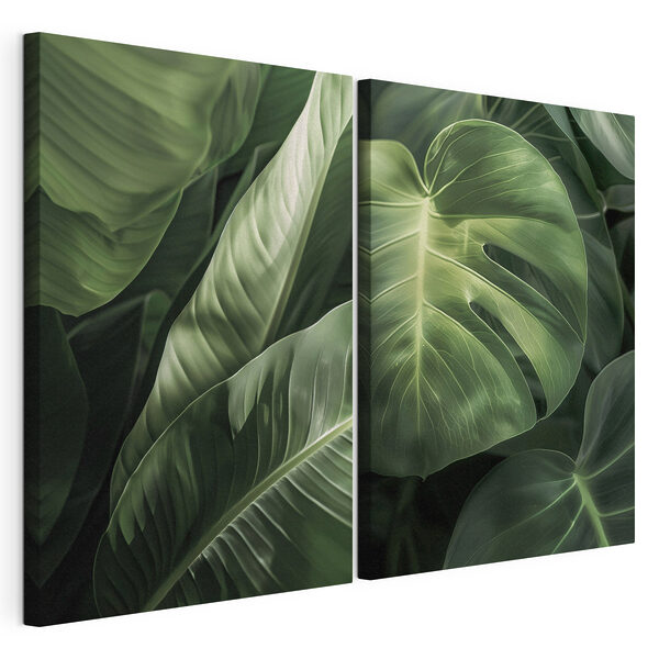 Modularer Leinwanddruck Die üppige grüne Harmonie der Natur im Fokus
