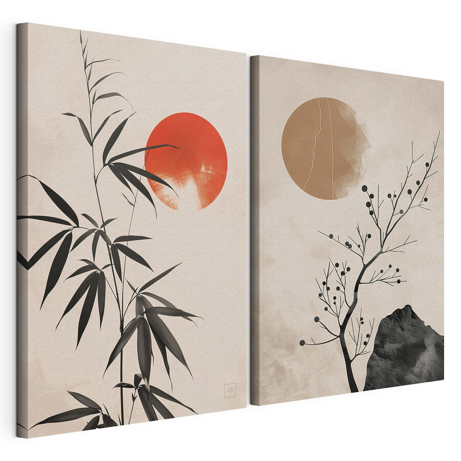Mehrteiliges Leinwandbild Sonniger Bambuscharme (Artikelnummer: m30279)