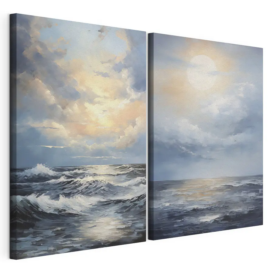 Mehrteiliges Leinwandbild Aufklaren über dem Meer (Artikelnummer: m30438)